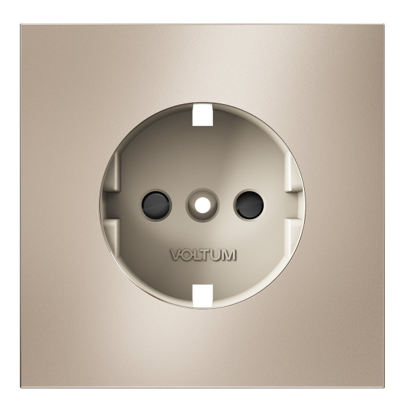 фото Накладка для розетки с заземлением и защитными шторками, S70 Metal (платина)