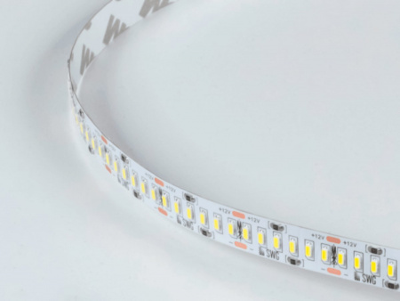 фото Светодиодная лента 3014, 240 LED/м, 24 Вт/м, 12В, IP20, Цвет: Холодный белый, SWG4240-12-24-W-M, катушка 5 м