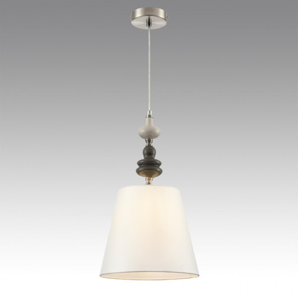 фото Никель/белый, металл/керамика/текстиль Подвес Е14 1*40W 220V KENTUKI CLASSI, арт. 8283/1A