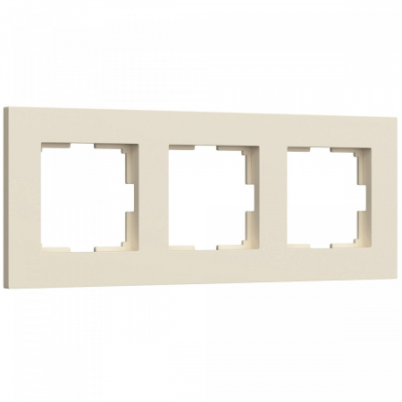 фото Рамка из поликарбоната на 3 поста Slab айвори софт W0032962