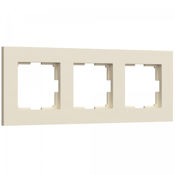 фото Рамка из поликарбоната на 3 поста Slab айвори софт W0032962