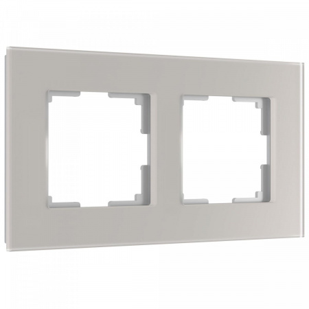 фото Рамка из стекла на 2 поста Senso дымчатый soft-touch W0023117