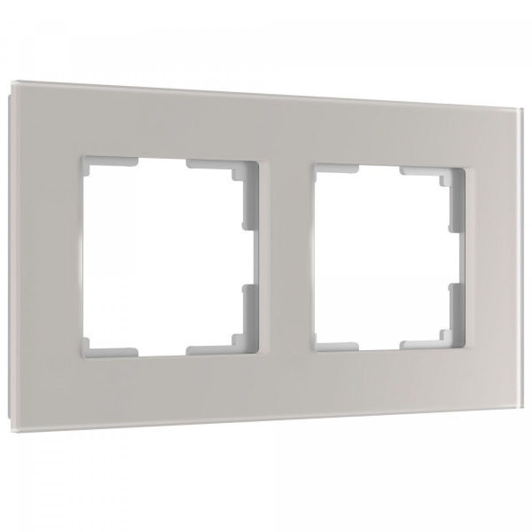 фото Рамка из стекла на 2 поста Senso дымчатый soft-touch W0023117