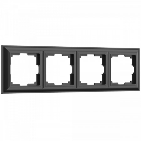 фото Рамка из пластика на 4 поста Fiore черный W0042208