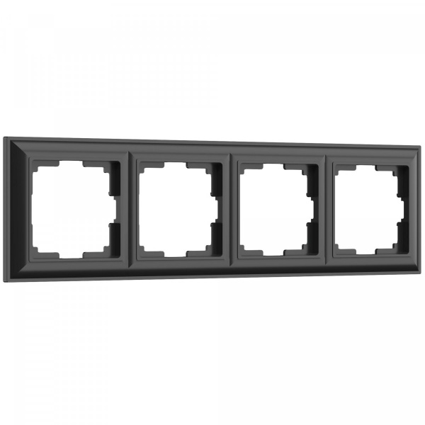 фото Рамка из пластика на 4 поста Fiore черный W0042208