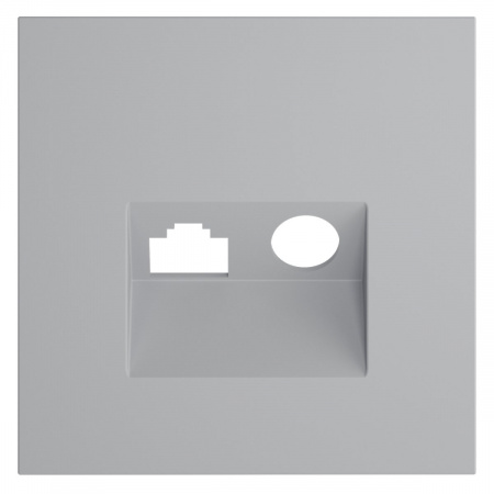 фото Накладка для розетки TV+RJ45 кат. 6, S70 (серый)