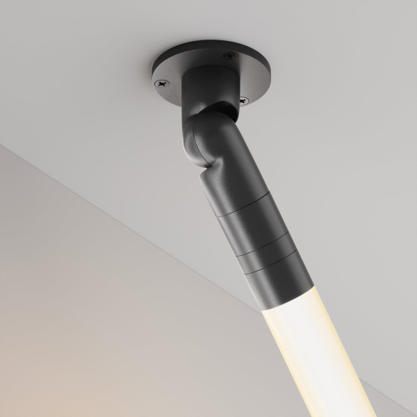 фото Шарнирное основание для накладного монтажа системы Shelf с вводом питания Maytoni Technical C027CS-P-B, черный