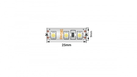 фото Светодиодная лента 2835, 120 LED/м, 9,6 Вт/м, 12В, IP66, 3M, Цвет: Холодный белый, SWG2120-12-9.6-W-66-M, катушка 5 м