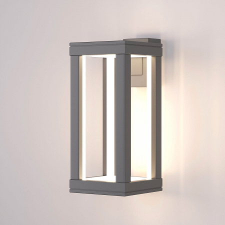 фото Уличный настенный светодиодный светильник Frame LED IP54 1527 TECHNO серый