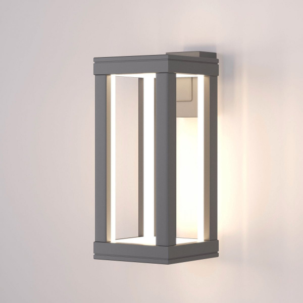 фото Уличный настенный светодиодный светильник Frame LED IP54 1527 TECHNO серый