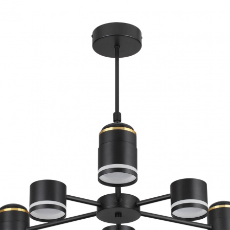 фото Черный, металл/акрил Люстра потолочная GX53 LED 6*10W + LED-проектор 3*5W 2700К 220V VIRSAVA COMFI, арт. 8234/6C