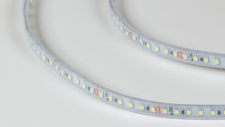 фото Светодиодная лента 3528, 120 LED/м, 9,6 Вт/м, 24В, IP66, Цвет: Холодный белый, SWG3120-24-9.6-W-66-M, катушка 5 м