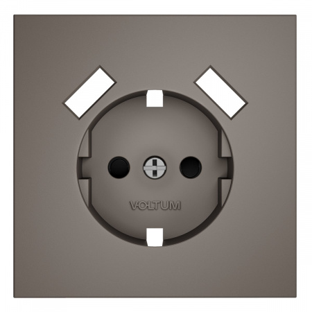 фото Накладка для розетки с заземлением и защитными шторками, с USB A+A, S70 (капучино)