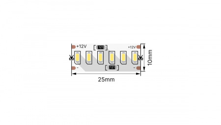 фото Светодиодная лента 3014, 240 LED/м, 24 Вт/м, 12В, IP20, Цвет: Теплый белый, SWG4240-12-24-WW-M, катушка 5 м
