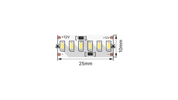 фото Светодиодная лента 3014, 240 LED/м, 24 Вт/м, 12В, IP20, Цвет: Теплый белый, SWG4240-12-24-WW-M, катушка 5 м