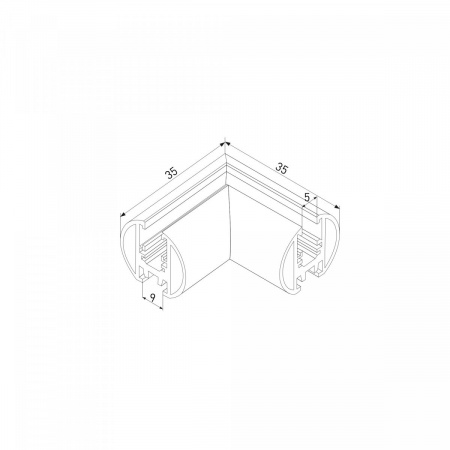 фото Mini Magnetic Коннектор угловой для накладного шинопровода Round черный 85215/00