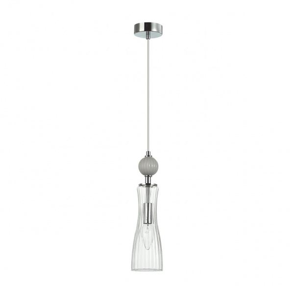 Хром/серый/прозрачный, металл/керамика/стекло Подвес Е14 1*40W 220V EMILY NEOCLASSI, арт. 8269/1A