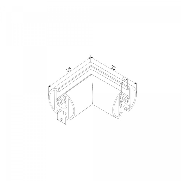 фото Mini Magnetic Коннектор угловой для накладного шинопровода Round черный 85215/00