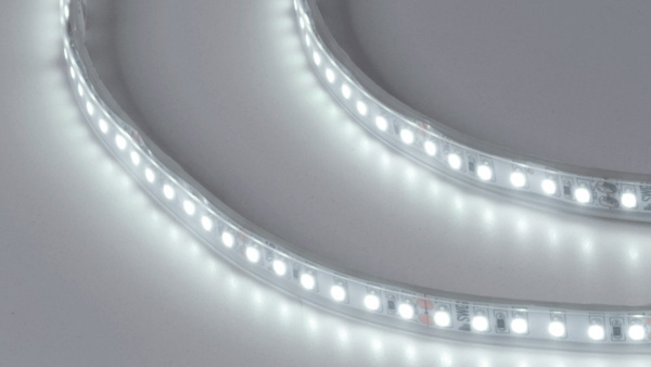 Светодиодная лента 3528, 120 LED/м, 9,6 Вт/м, 24В, IP66, Цвет: Холодный белый, SWG3120-24-9.6-W-66-M, катушка 5 м