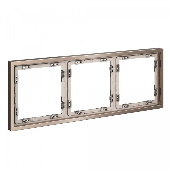 фото Рамка металлическая на 3 поста, S70 Metal (платина)