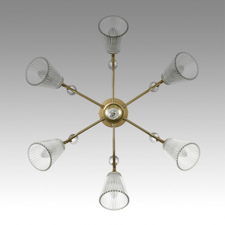 фото Латунь/прозрачное стекло Люстра потолочная Е14 6*40W 220V AURICA CLASSI, арт. 8046/6C