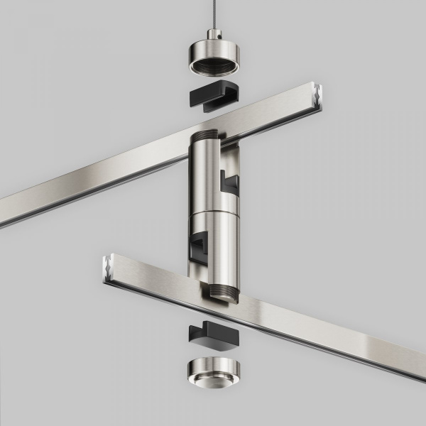 фото Подвес тросовый Hang двойной Flarity платина Maytoni Technical TRA157SW-D1-PT