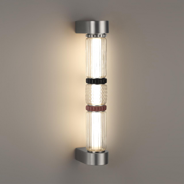 фото Темный сатин.никель/терракот/черный Настенный светильник LED 12W 4000K COLLIER L-VISION, арт. 5456/12WL
