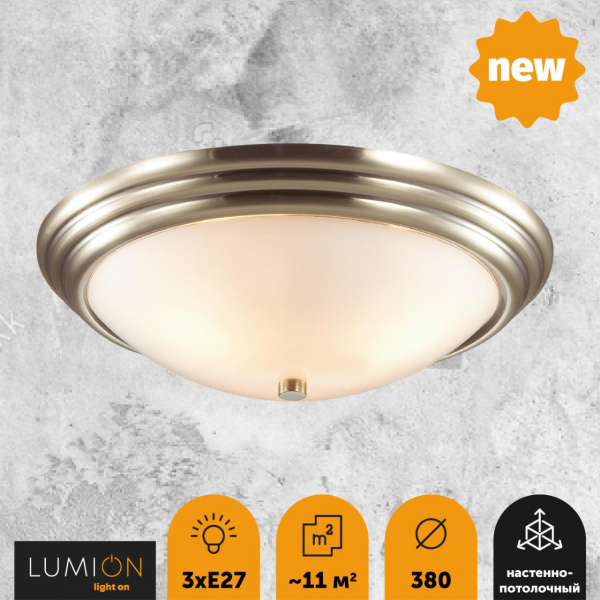 фото Античная латунь Настенно-потолочный светильник E27 3*60W 220V KAYLA VINTAGE, арт. 5262/3C