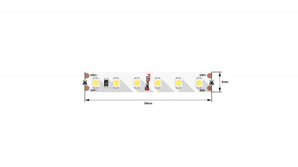 фото Светодиодная лента SWG LUX, 3528, 120 LED/м, 9,6 Вт/м, 24В, IP33, Теплый белый (3000K), DSG3120-24-WW3-33, катушка 5 м