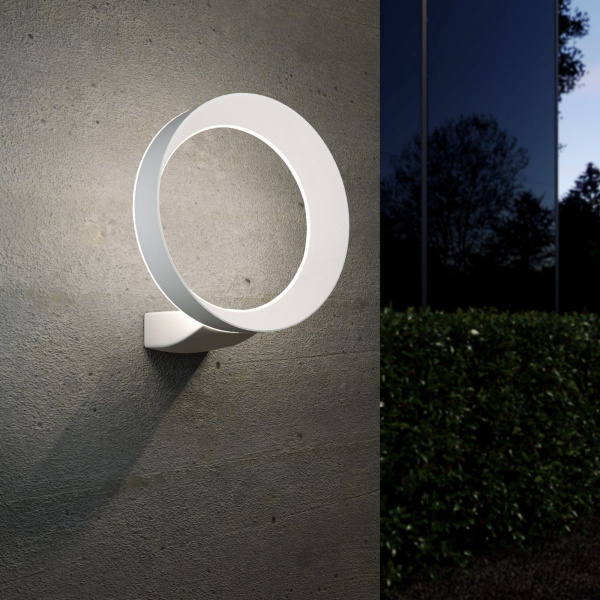 фото Уличный настенный светодиодный светильник Ring IP54 1710 TECHNO LED белый