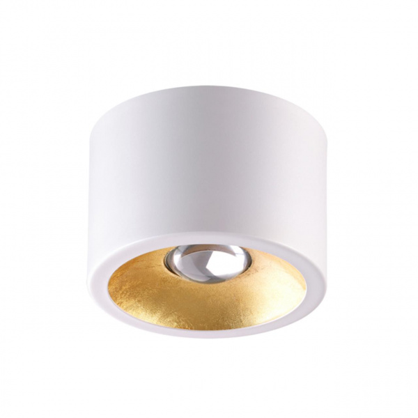 Белый с золотым фольг-м Потолочной накладной светильник LED GU10 1*7W 220V GLASGOW (вместо 3877/1CL) HIGHTECH, арт. 6668/1CL