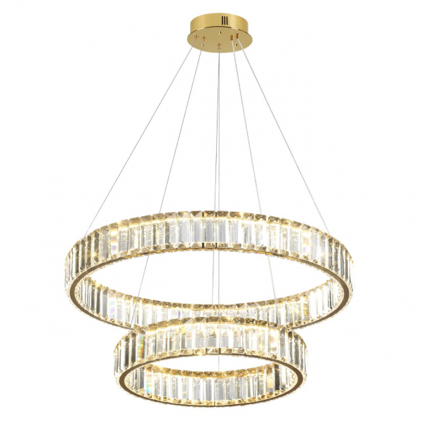 фото Золотой/прозрачный металл/хрусталь Люстра LED 60W 4000K 6000Лм VEKIA L-VISION, арт. 5015/60L