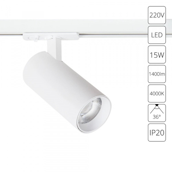 Трековый светильник Arte Lamp BENE A1946PL-1WH