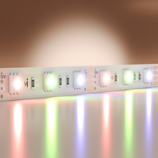Светодиодная лента Базовая 12В 5050 14,4Вт/м Цветная (RGB) 5м IP 20 Maytoni 201195, белый
