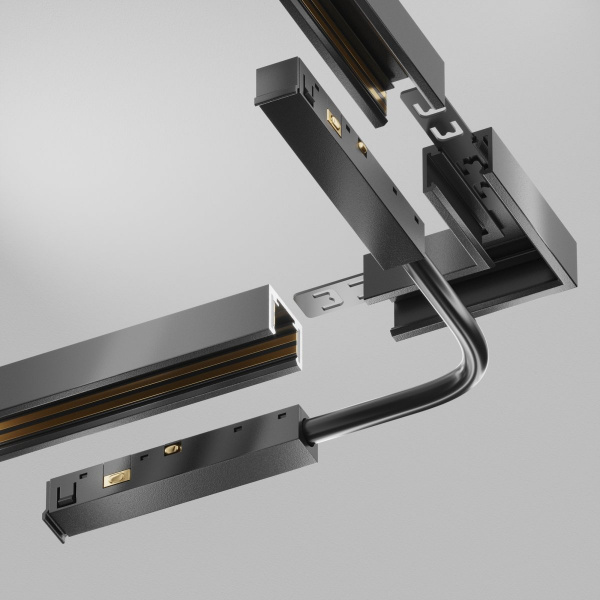 фото Коннектор питания угловой Exility X, черный Maytoni Technical TRA239CS-42B