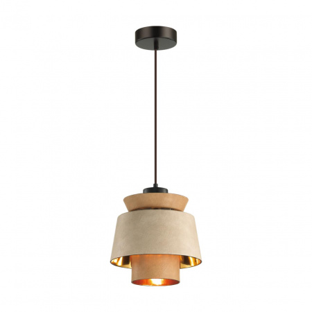 фото Св. коричневый/золотой/металл/экокожа Подвес E27 60W KRESSA PENDANT, арт. 4992/1