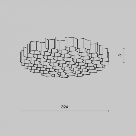 фото Антибликовая решётка ⌀24мм Maytoni Technical HoneyComb-D24, черный