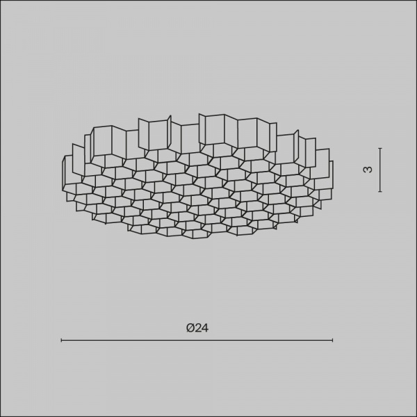 фото Антибликовая решётка ⌀24мм Maytoni Technical HoneyComb-D24, черный