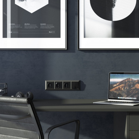 фото Выключатель двухклавишный (черный матовый) W1120008