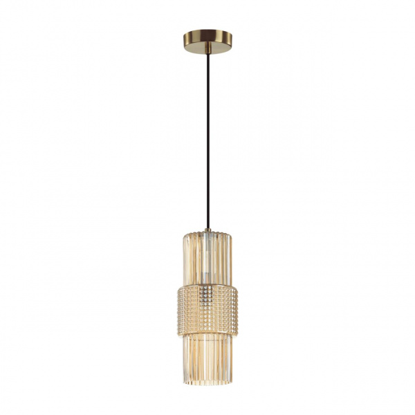 Бронзовый/янтарный металл/стекло Подвес E14 1*40W PIMPA MODERN, арт. 5019/1