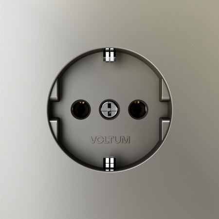 фото Розетка встраиваемая VOLTUM S70 с заземлением 16А, (шелк)