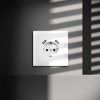 фото Розетка встраиваемая VOLTUM S70 с заземлением и защитными шторками, 16А, с USB, A+A, (белый матовый)