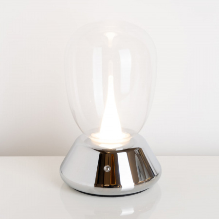 фото Настольная лампа диммируемая 10W 3000K прозрачный/хром Uovo III Lightstar 807904