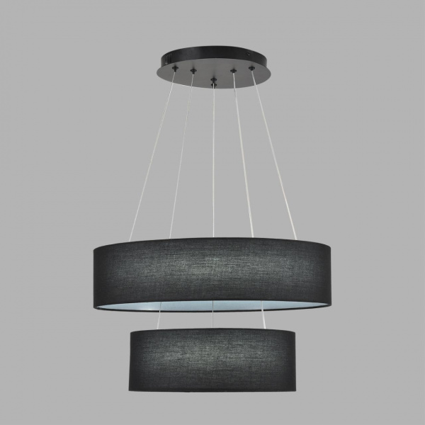 фото Черный, металл/текстиль/силикон Люстра подвесная LED 55W 3000/4000/6000K 220V SAVA LEDIO, арт. 8373/55L