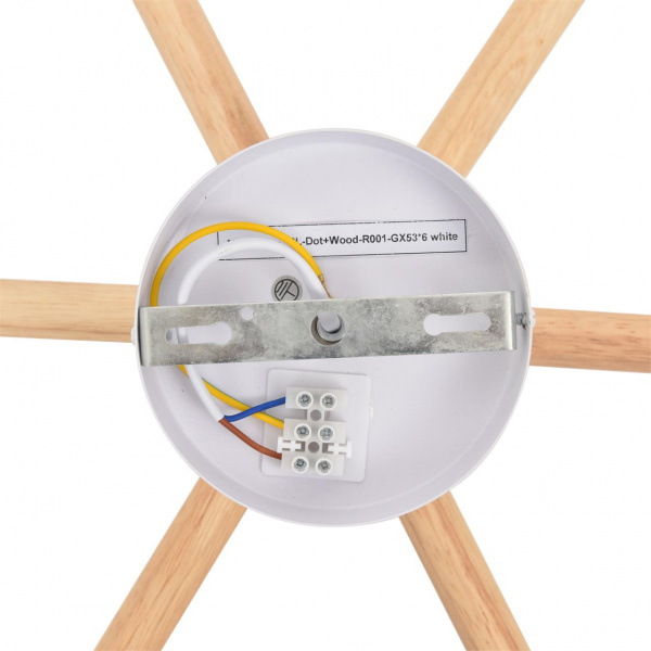 фото Белый, дерево/металл Светильник потолочный GX53 LED 6*7W 220V VUDI COMFI, арт. 8306/6C