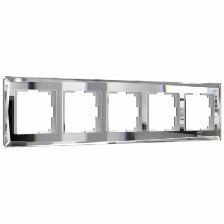 фото Рамка из стекла на 5 постов Diamant зеркальный W0051220