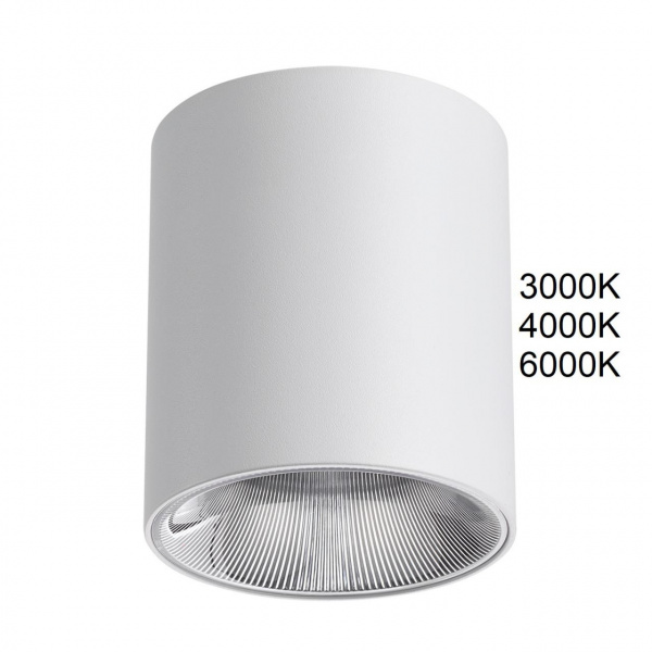 Светильник белый/металл IP20 LED 12W 840Лм 3000K/4000K/6000K 36° 220-240V BRIM HIGHTECH, арт. 7139/12CL