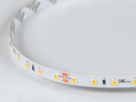 фото Светодиодная лента SWG PRO 2835, 84 LED/м, 8,6 Вт/м, 24В, IP20, Цвет: Теплый белый, SWG2P84-24-8.6-WW, катушка 5 м