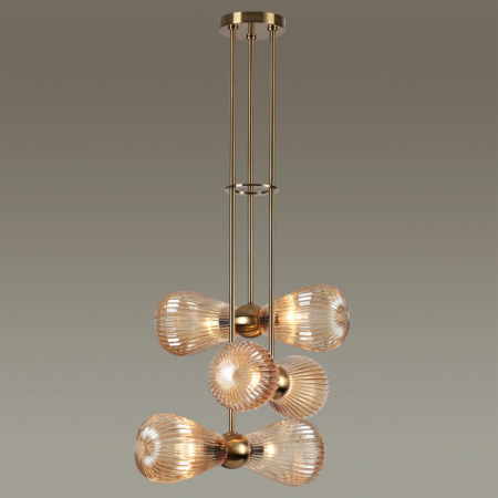 фото Золотой/янтарный/металл/стекло Подвес E14 6*40W ELICA MODERN, арт. 5402/6