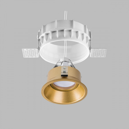 фото Комплект из светильника и рамки DOMINO ROUND MR16 ЗОЛОТО Domino Lightstar G214603
